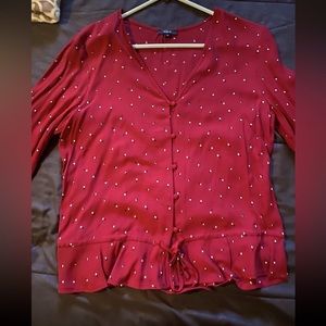 Rails Button up Burgundy Blouse Size M
